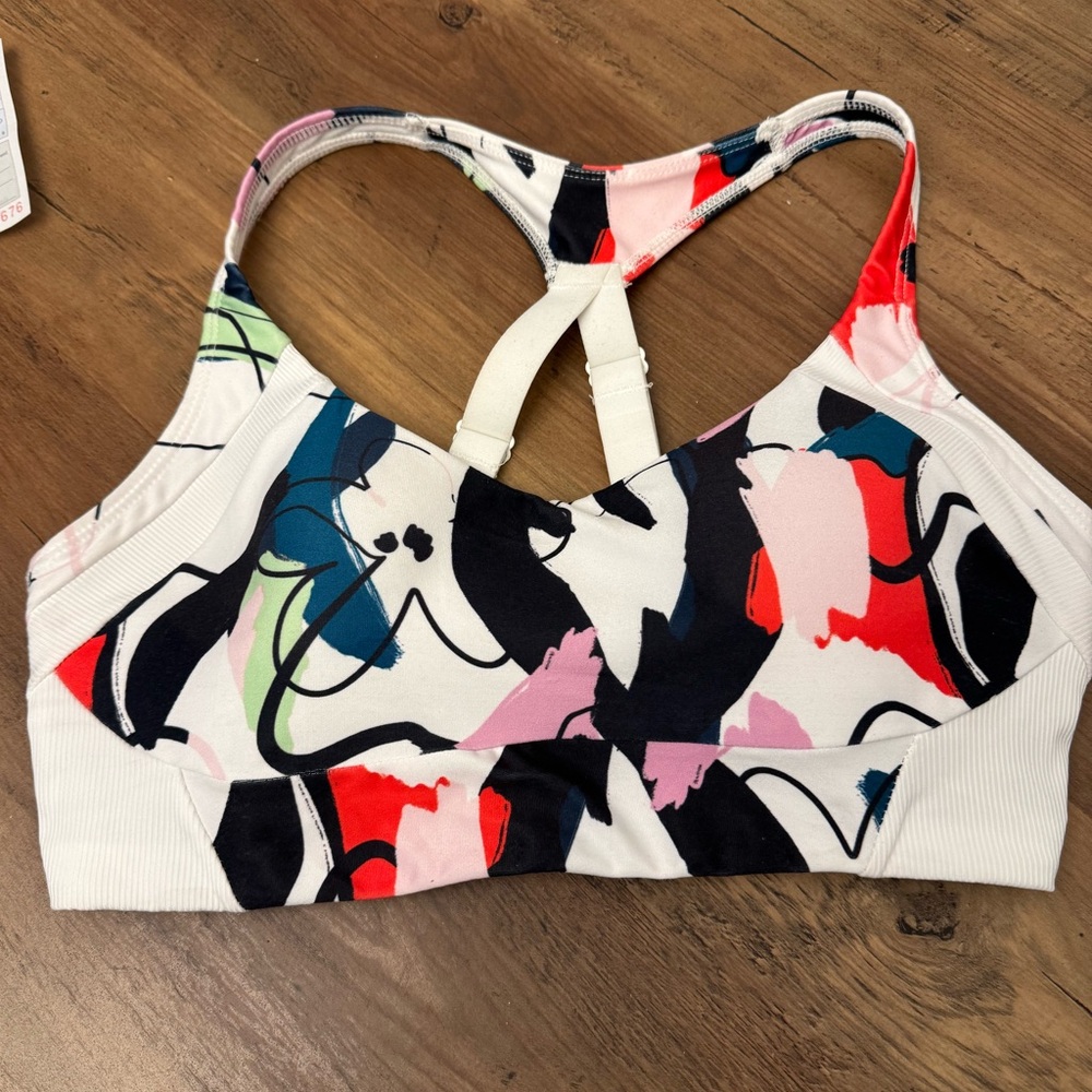 Avia Red and Pink Racerback Sports Bra